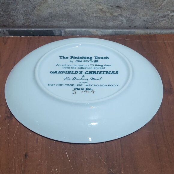 Danbury Mint Decorative Plate Garfields Christmas The Finishing Touch 1978  Jim - Picture 6 of 11